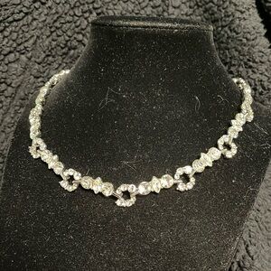 MODERN CLEAR CRYSTAL MULTI FACETED 16” NECKLACE